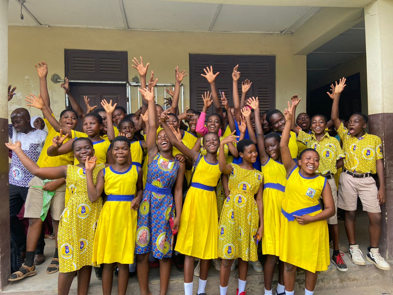 Tabere Methodist Junior High School students celebrating together